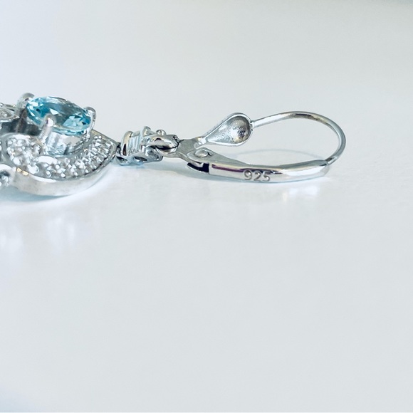 Rare Aquamarine Sparkling Chandelier Earrings - Picture 9 of 12